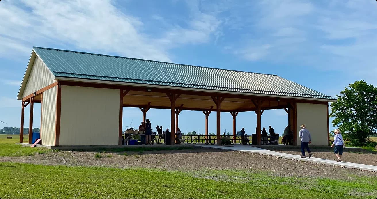 The timber-frame Pavilion at Stella Fairgrounds