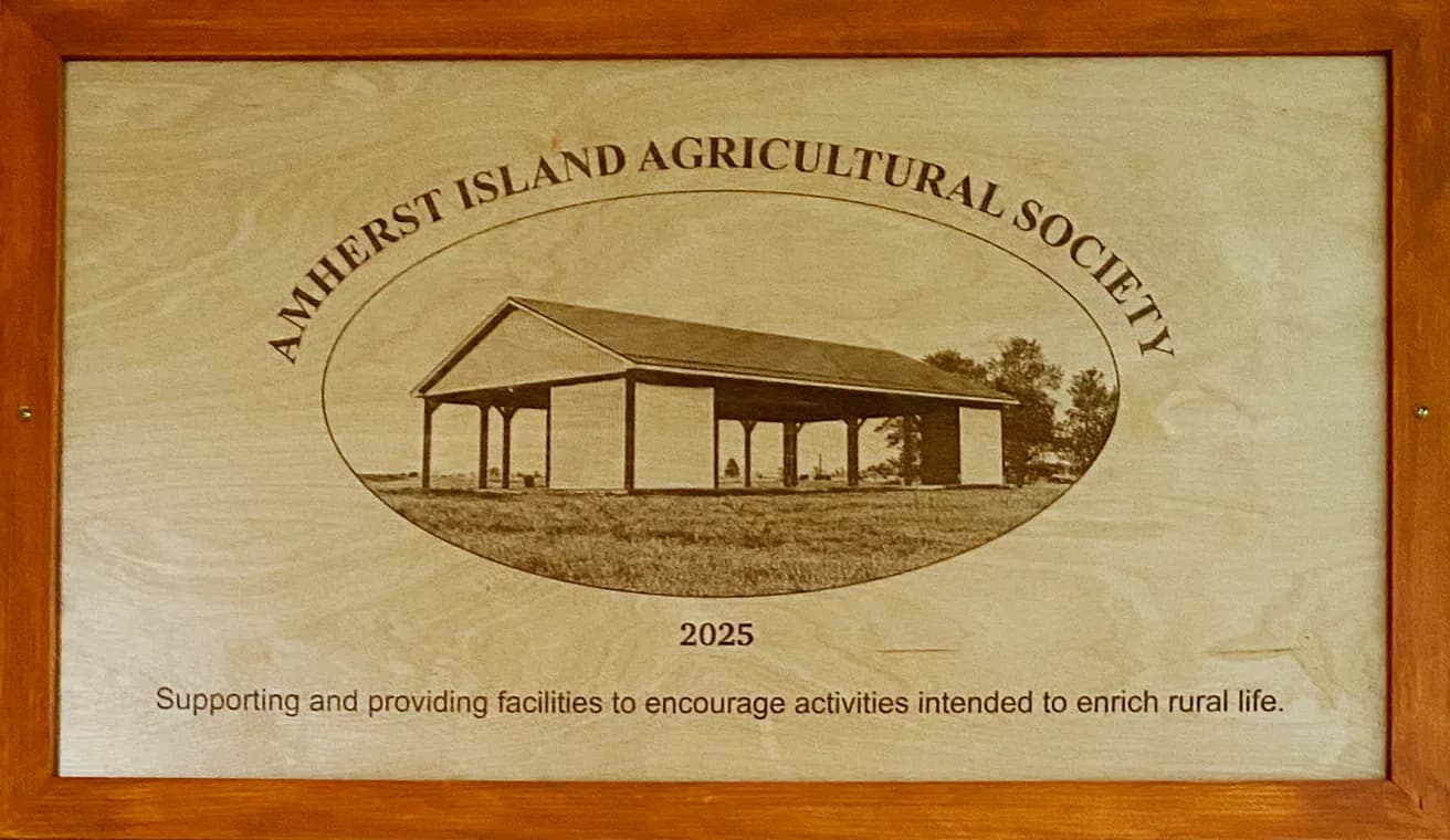 Plaque of Pavilion sponsors at the Stella Fairgrounds